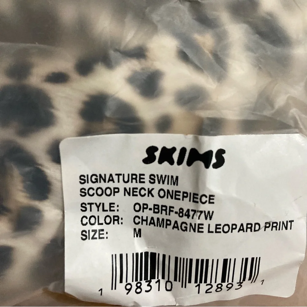 SKIMS Leopard Print One Piece Swimsuit M